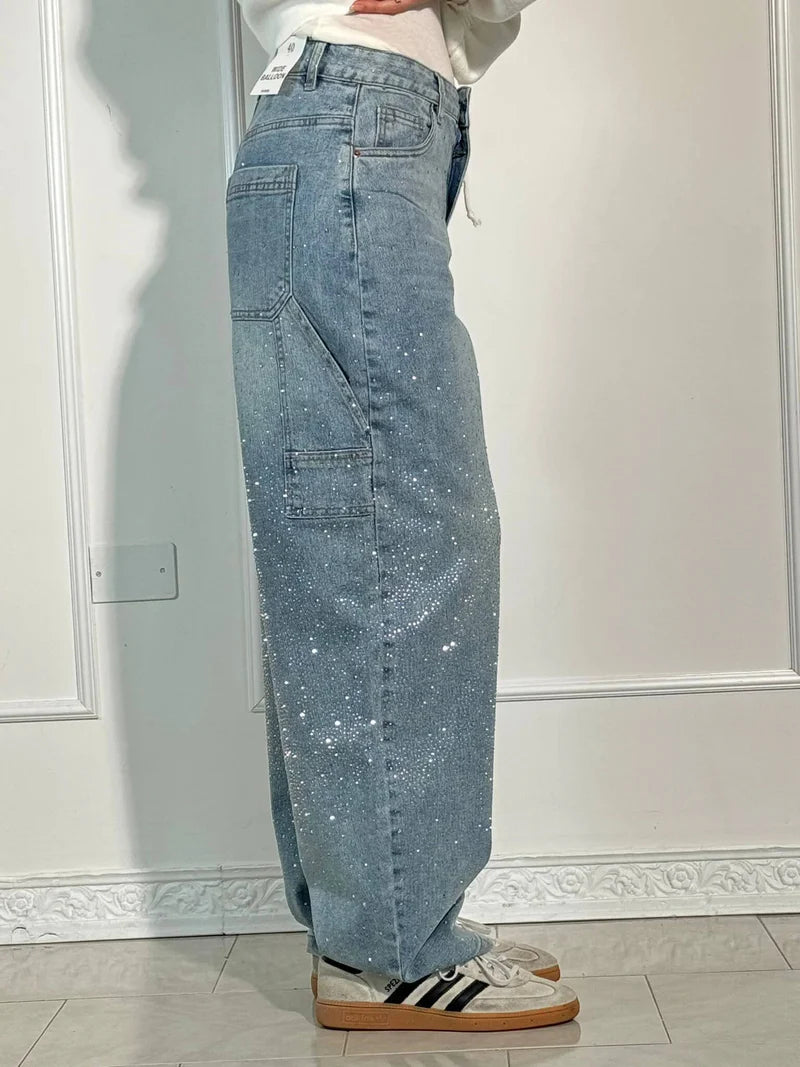 HendrixMode™ Calypso | Hoge Taille Wijde Pantalons met Knopzakken