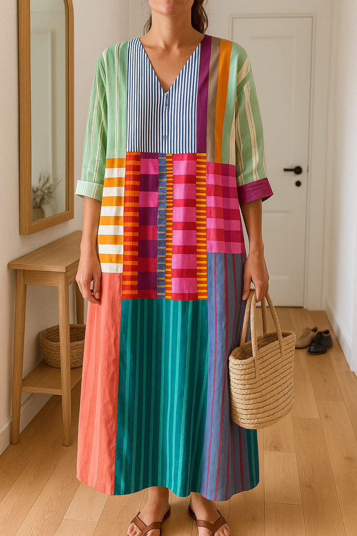 HendrixMode™ Ottilie | Jurk met Geometrisch Motief