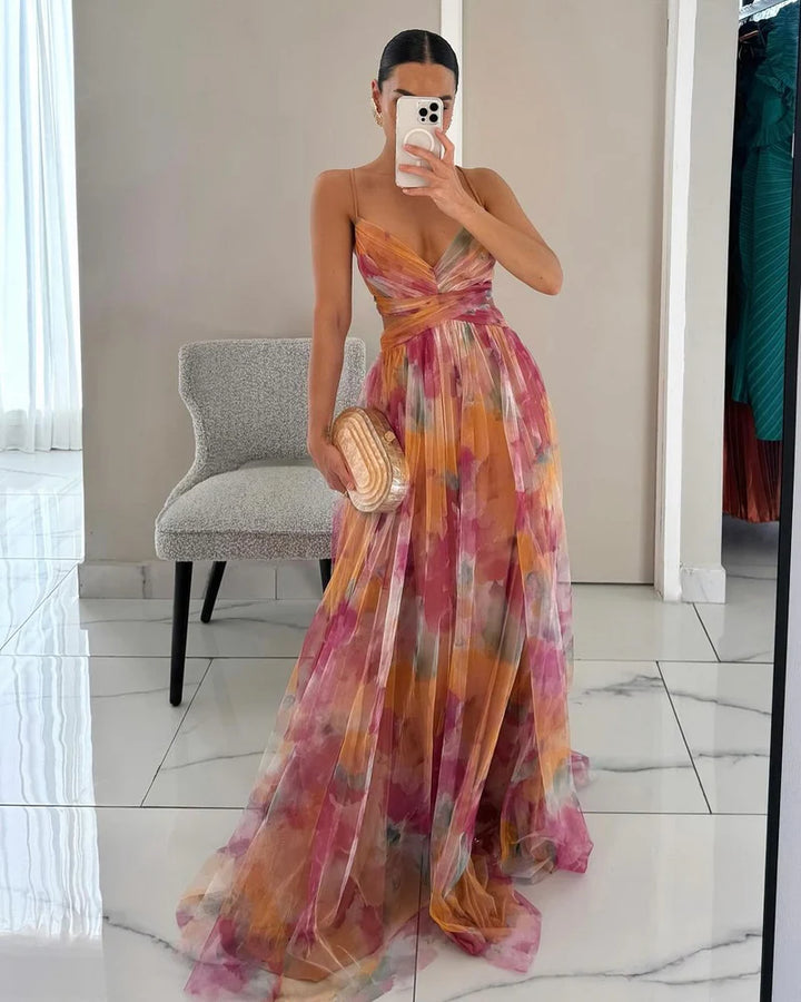 HendrixMode™ Vaelia | Elegante Maxi-jurk met Bloemenprint