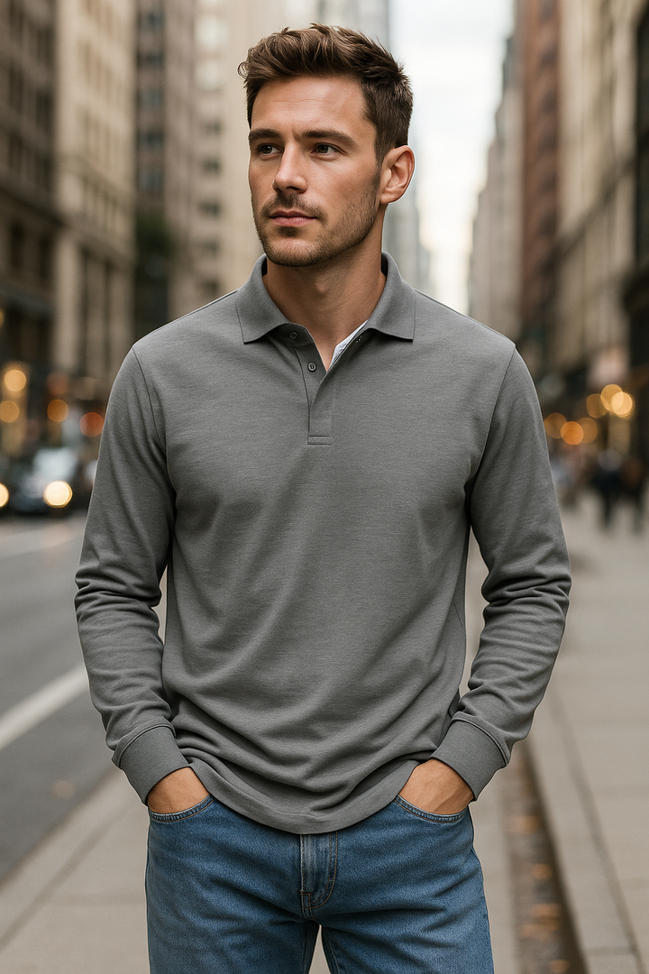 HendrixMode™ Ben | Casual Poloshirt met Lange Mouwen