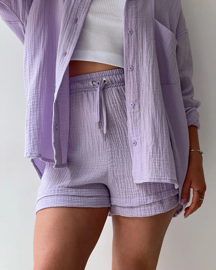 HendrixMode™ Adelie | Tweedelige Set van Katoenen Shirt en Shorts