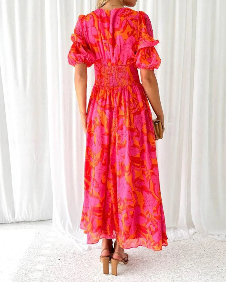 HendrixMode™ Derana | Rode Roze Maxi Jurk