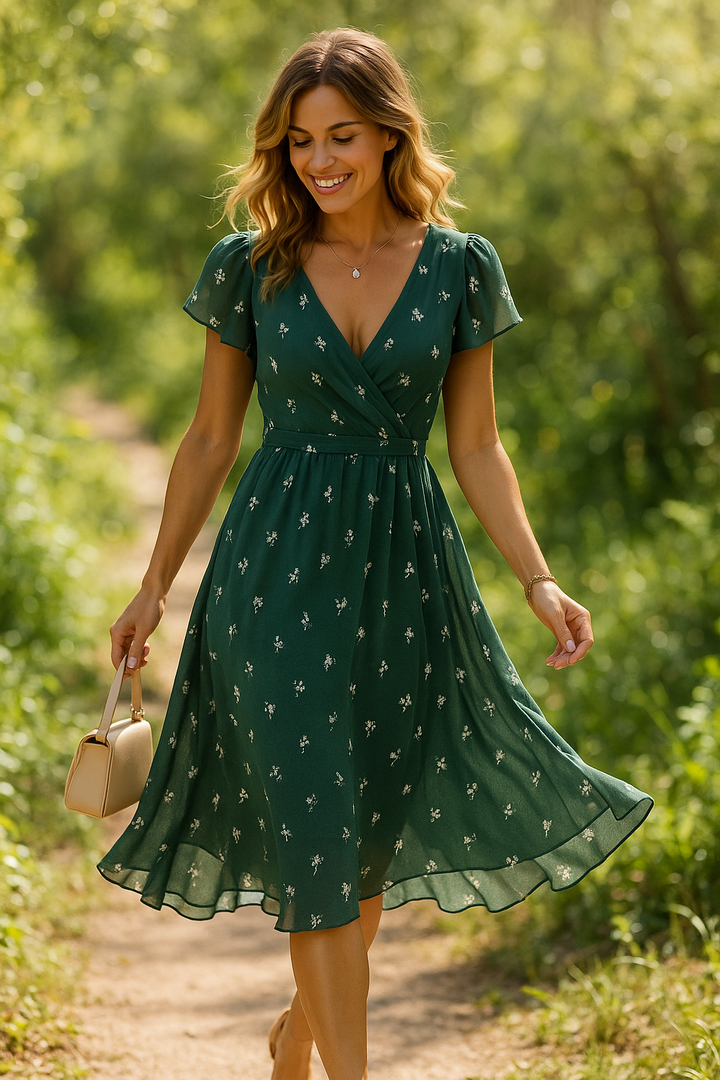 HendrixMode™ Matilde | Elegante Maxi Jurk Met V-Hals