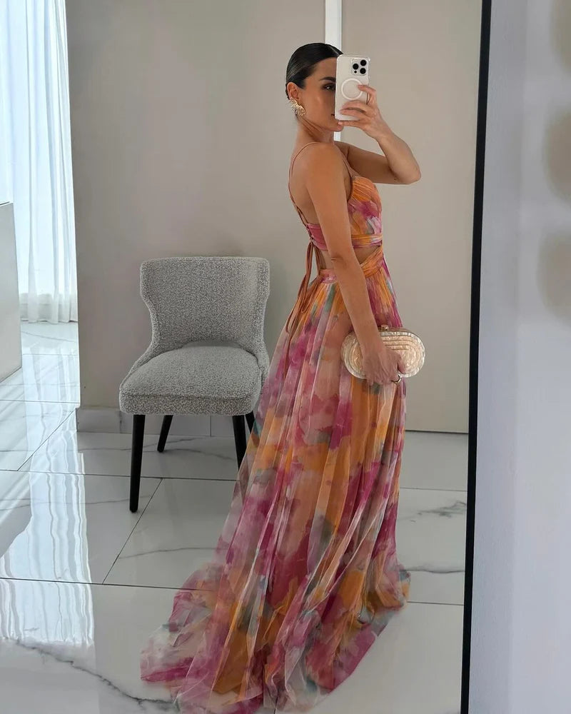 HendrixMode™ Vaelia | Elegante Maxi-jurk met Bloemenprint