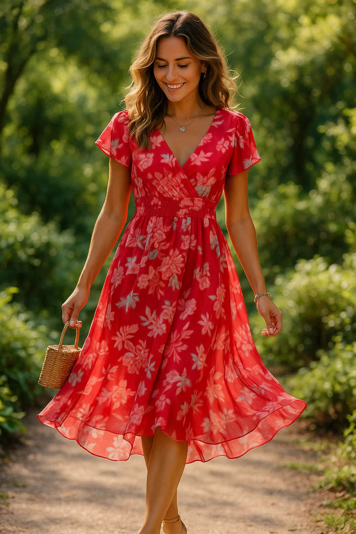 HendrixMode™ Matilde | Elegante Maxi Jurk Met V-Hals