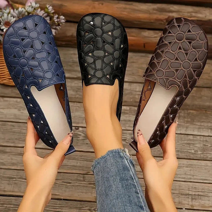 HendrixMode™ Oxford | Ballerina’s met Bloemuitsnijding en Orthopedische Binnenzool