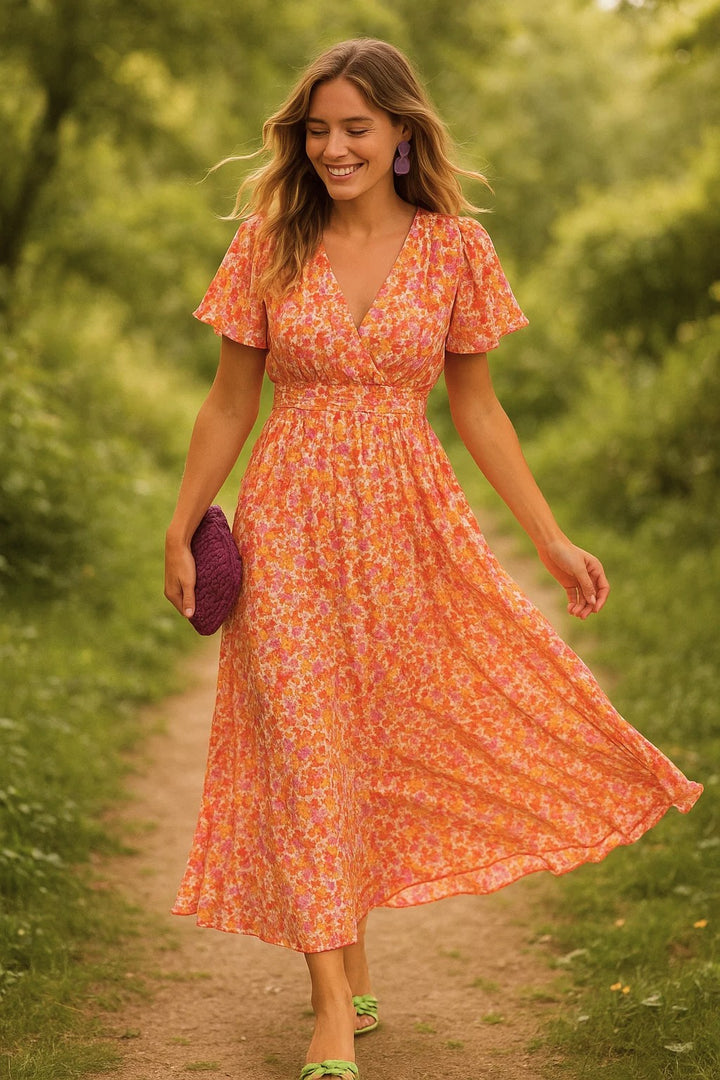 HendrixMode™ Sandra | Elegante Maxi-jurk met V-hals