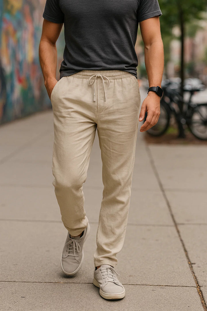 HendrixMode™ Lino | Linnen Broek met Stijl – Voor Mannen die Gaan voor Licht en Comfort