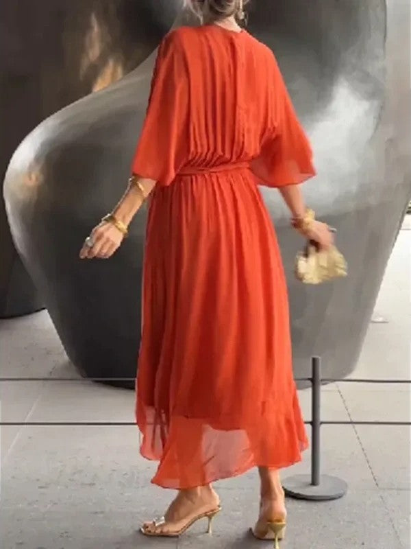 HendrixMode™ Monica | Chiffonjurk met V-hals