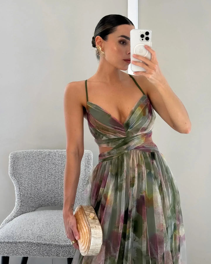 HendrixMode™ Vaelia | Elegante Maxi-jurk met Bloemenprint