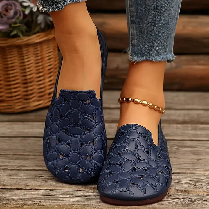 HendrixMode™ Oxford | Ballerina’s met Bloemuitsnijding en Orthopedische Binnenzool