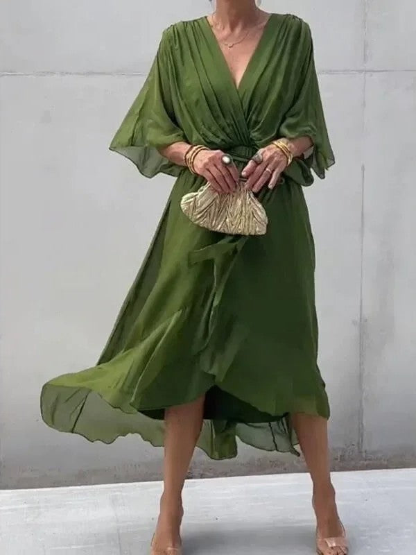 HendrixMode™ Monica | Chiffonjurk met V-hals