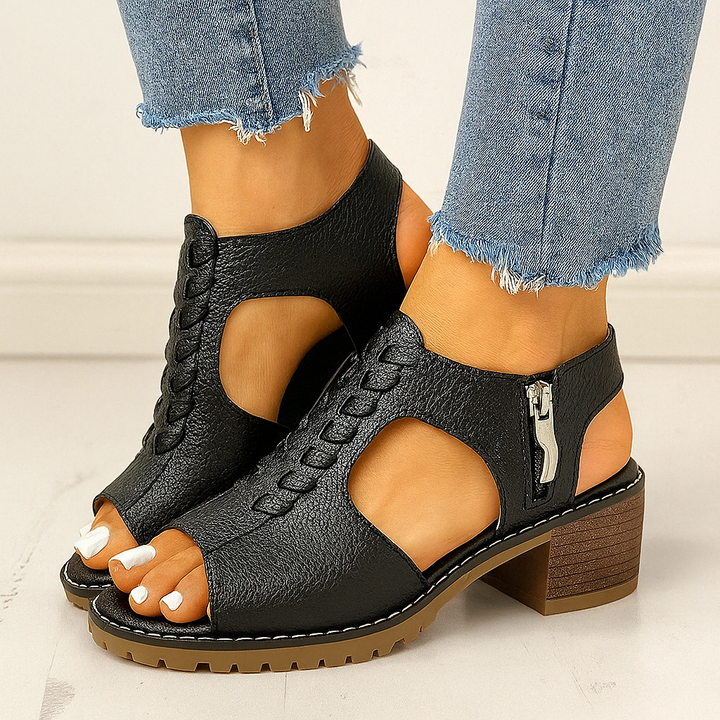 HendrixMode™ Penelope | Orthopedische Dames Sandalen met Blokhak en Zijrits