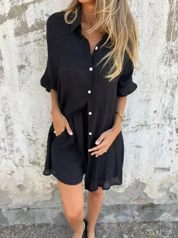 HendrixMode™ Nora | Luchtige Set met Effen Blouse en Korte Broek