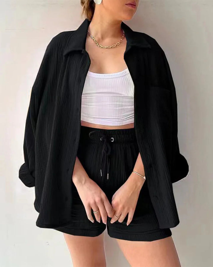 HendrixMode™ Adelie | Tweedelige Set van Katoenen Shirt en Shorts