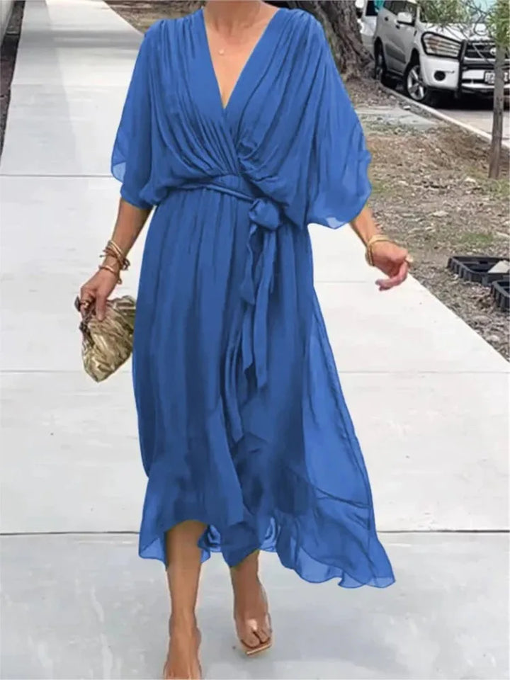 HendrixMode™ Monica | Chiffonjurk met V-hals