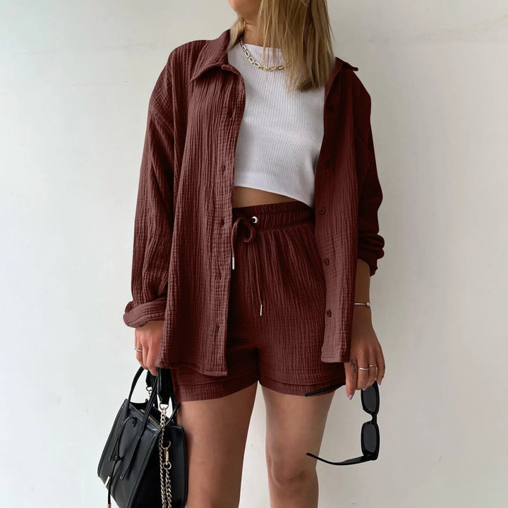 HendrixMode™ Adelie | Tweedelige Set van Katoenen Shirt en Shorts