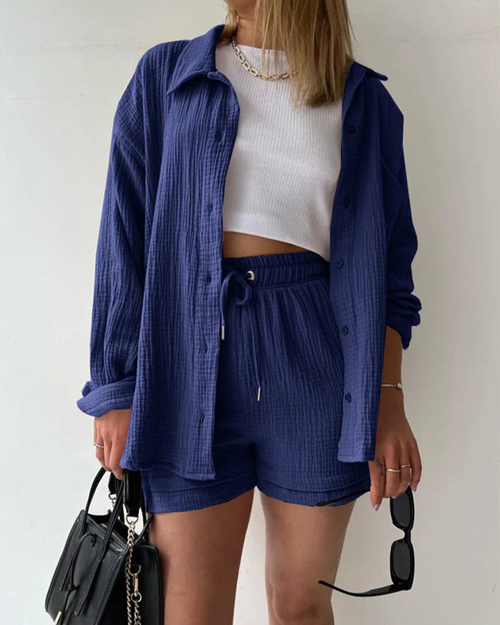 HendrixMode™ Adelie | Tweedelige Set van Katoenen Shirt en Shorts