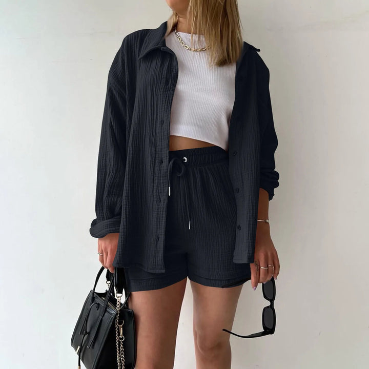 HendrixMode™ Adelie | Tweedelige Set van Katoenen Shirt en Shorts