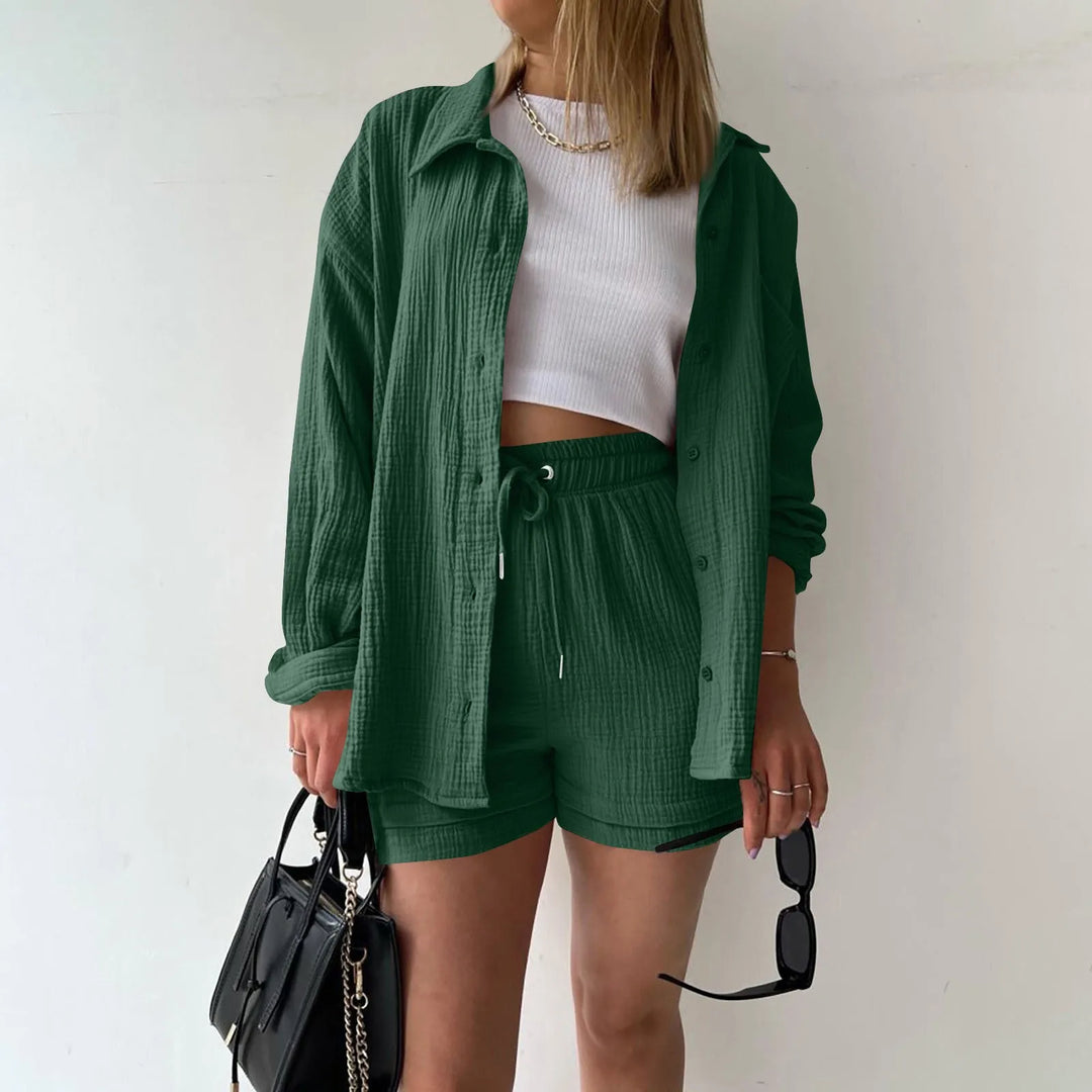 HendrixMode™ Adelie | Tweedelige Set van Katoenen Shirt en Shorts