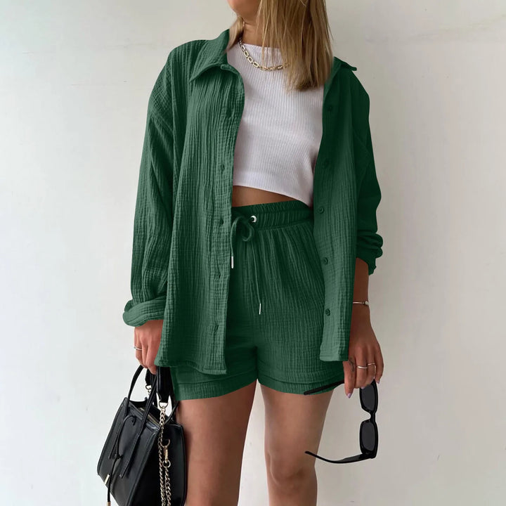 HendrixMode™ Adelie | Tweedelige Set van Katoenen Shirt en Shorts