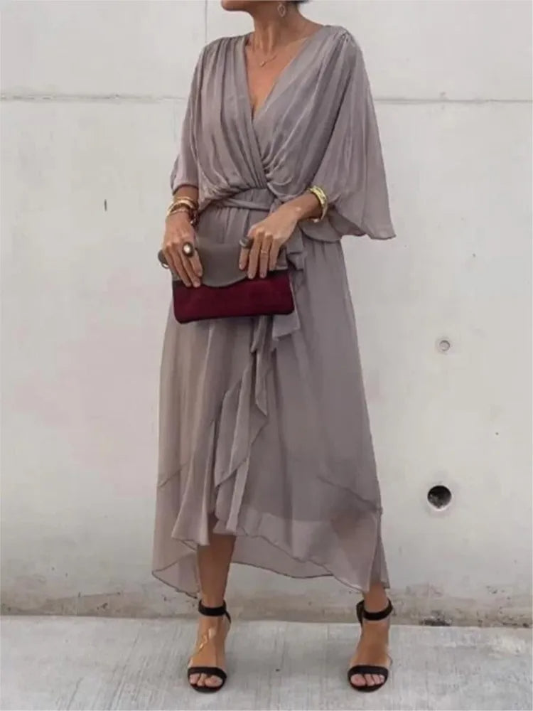 HendrixMode™ Monica | Chiffonjurk met V-hals