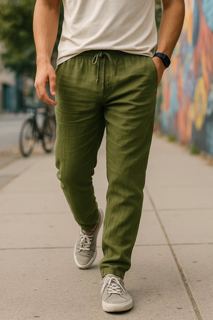HendrixMode™ Lino | Linnen Broek met Stijl – Voor Mannen die Gaan voor Licht en Comfort