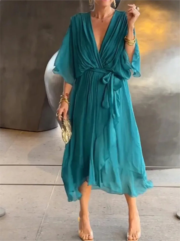 HendrixMode™ Monica | Chiffonjurk met V-hals