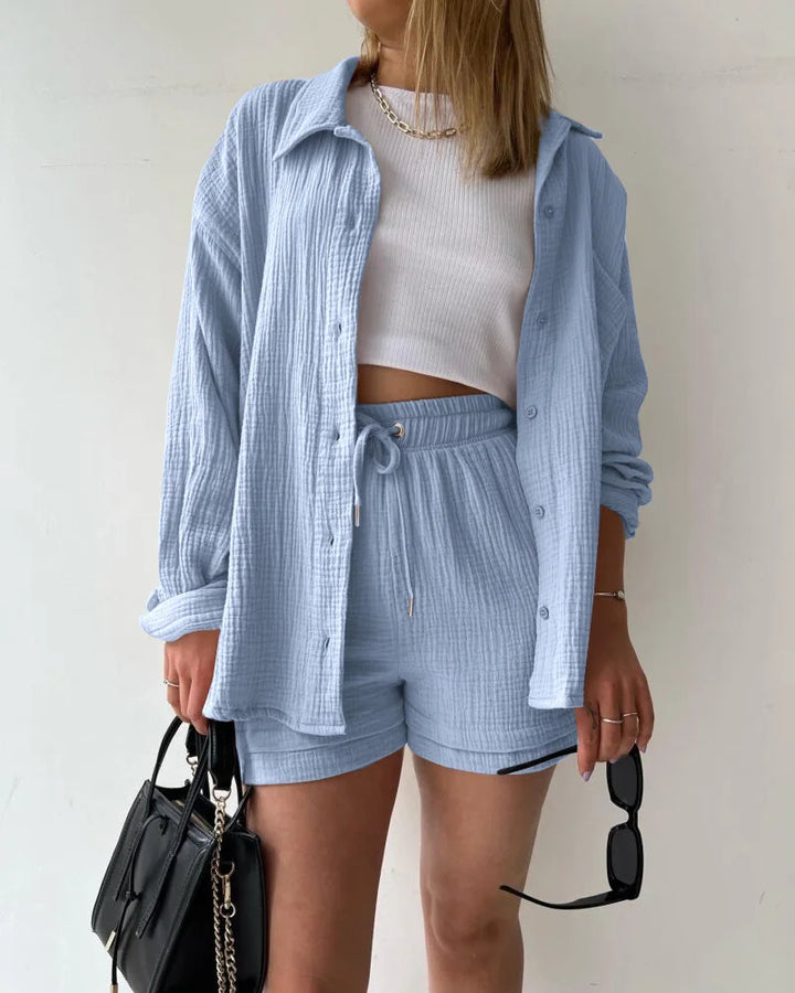 HendrixMode™ Adelie | Tweedelige Set van Katoenen Shirt en Shorts