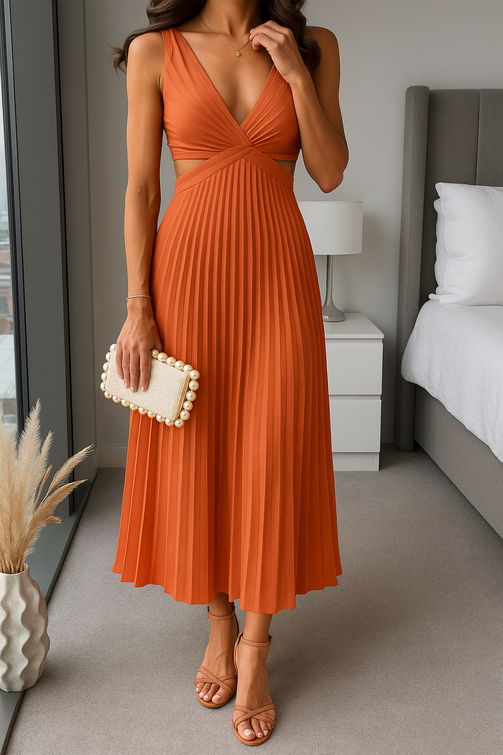 HendrixMode™ Longina | Midi-jurk met Elegante Taille-uitsnijding