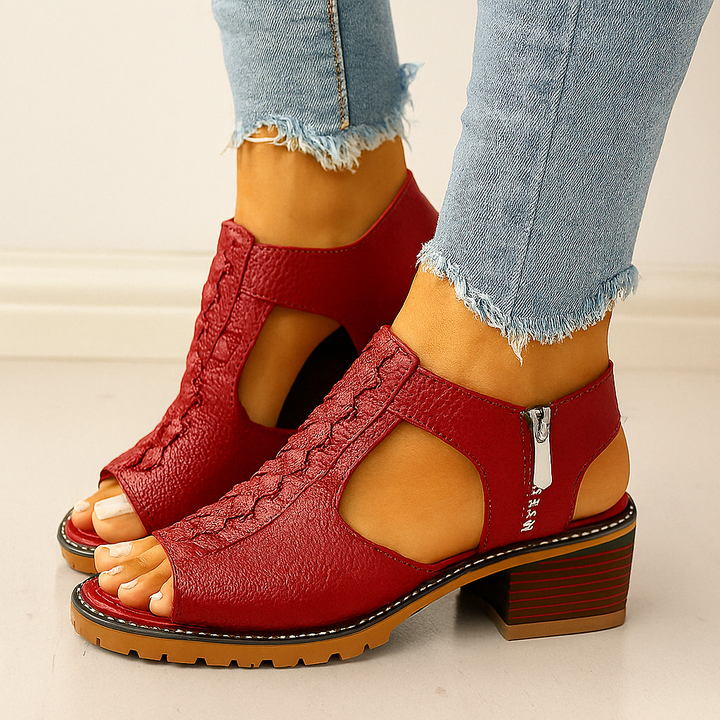 HendrixMode™ Penelope | Orthopedische Dames Sandalen met Blokhak en Zijrits