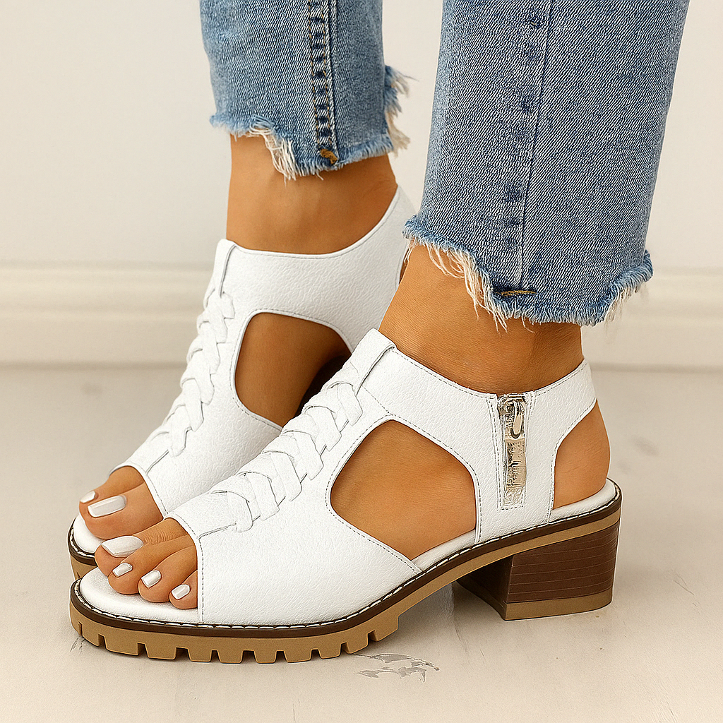 HendrixMode™ Penelope | Orthopedische Dames Sandalen met Blokhak en Zijrits