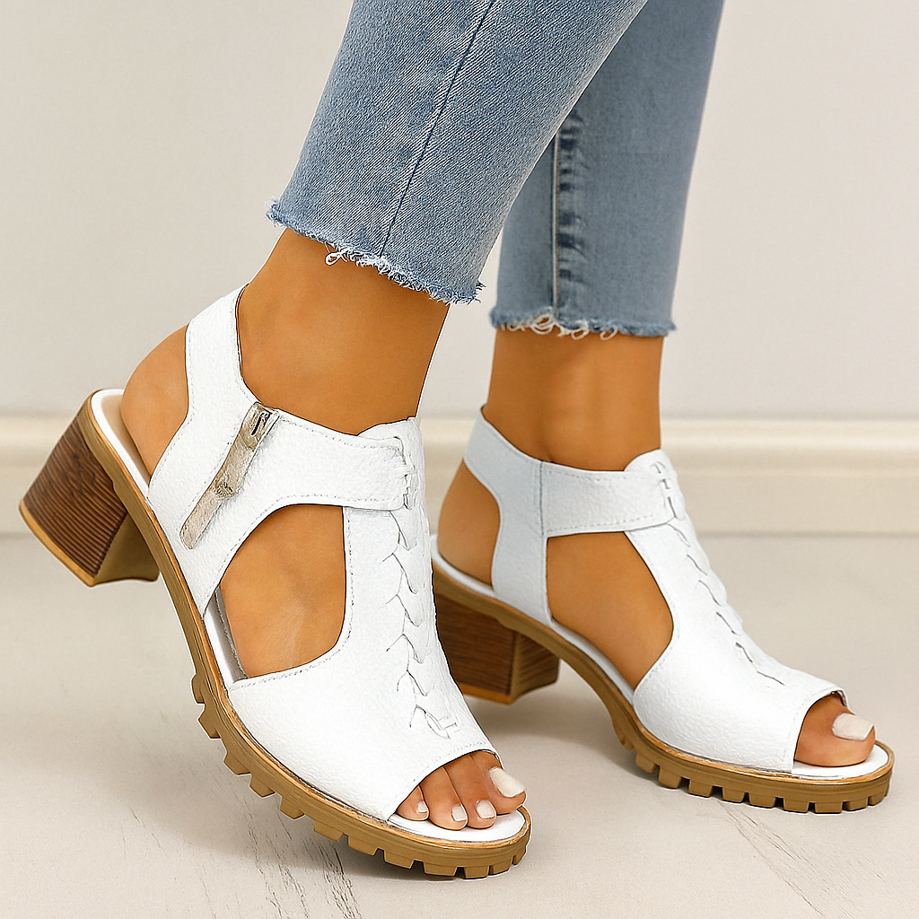HendrixMode™ Penelope | Orthopedische Dames Sandalen met Blokhak en Zijrits