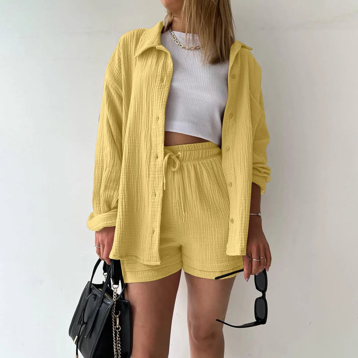 HendrixMode™ Adelie | Tweedelige Set van Katoenen Shirt en Shorts